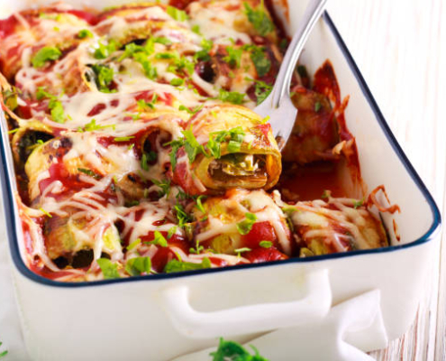 Turkey Zucchini Enchilada Roll-Ups