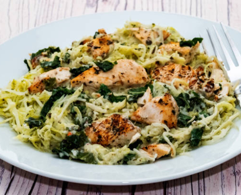 Zucchini Noodle Pesto Bowl